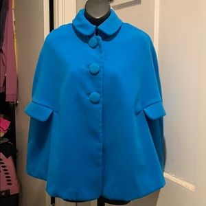 NWT Beautiful cape-like turquoise coat